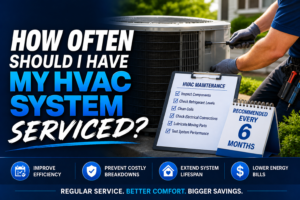 HVAC technician performing a maintenance tune-up on a home air conditioning system in Temecula