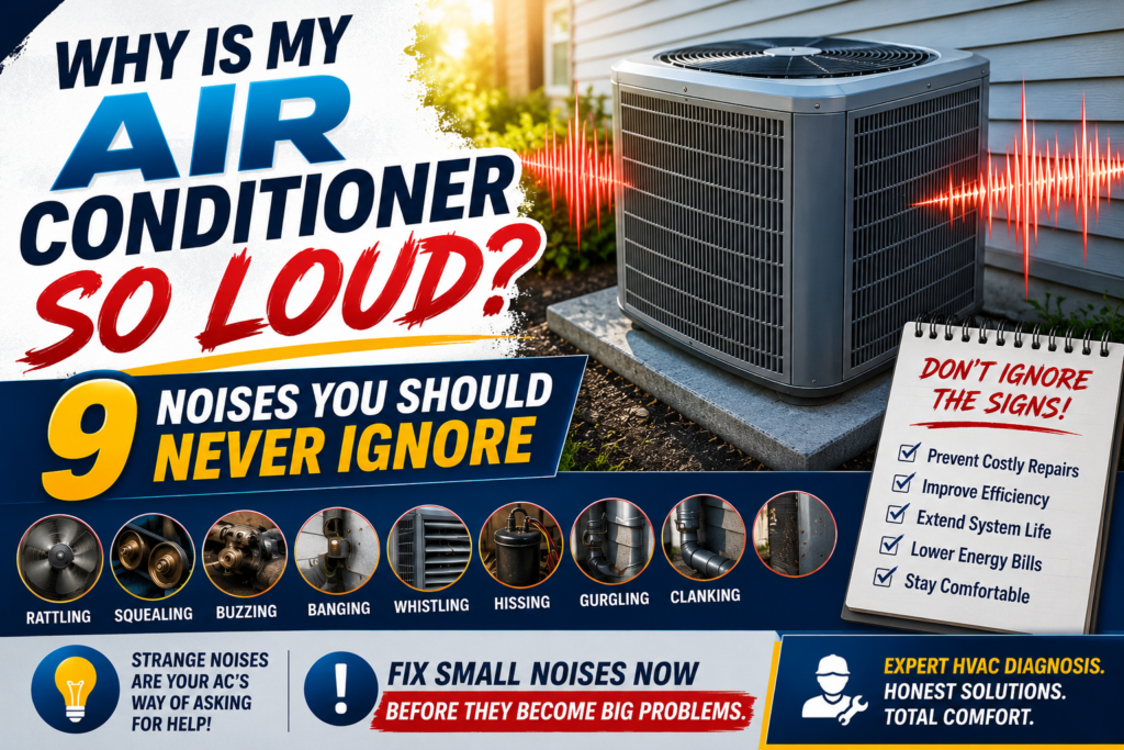 HVAC technician listening to a home air conditioner condenser to diagnose a loud noise in Temecula