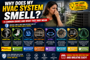 Homeowner noticing an unusual odor from a home air vent when the HVAC system turns on in Temecula