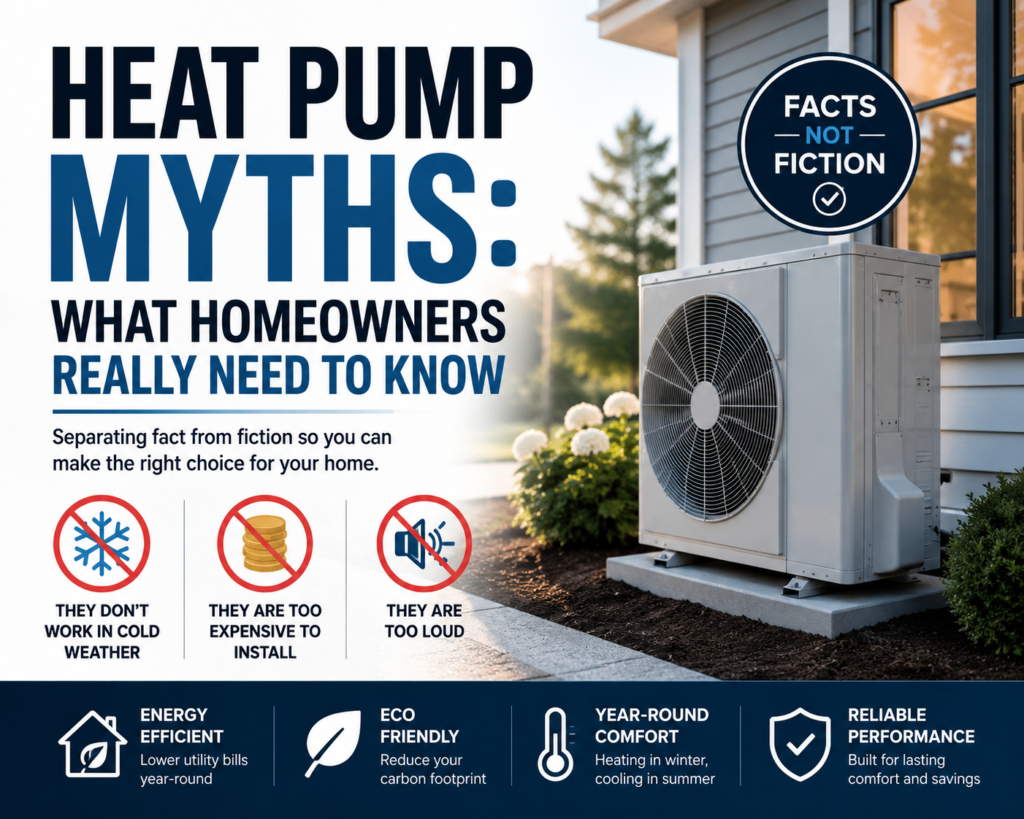 Outdoor heat pump unit beside a Southern California home providing both heating and cooling