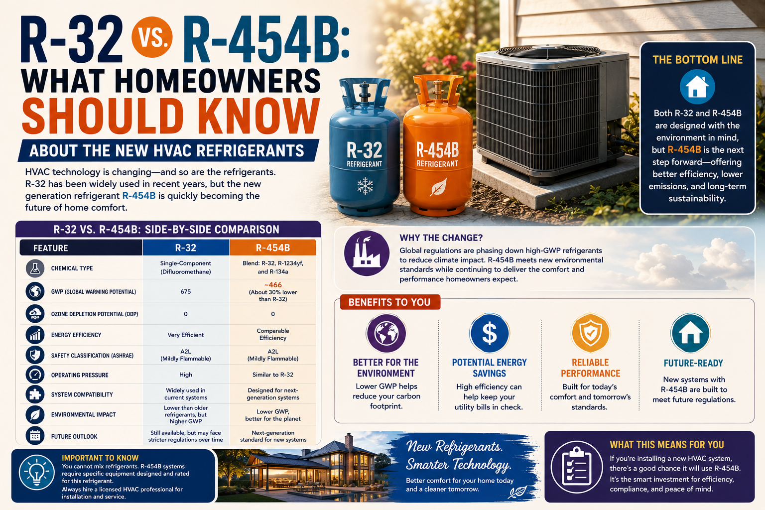 R-32 vs. R-454B: New HVAC Refrigerants Explained